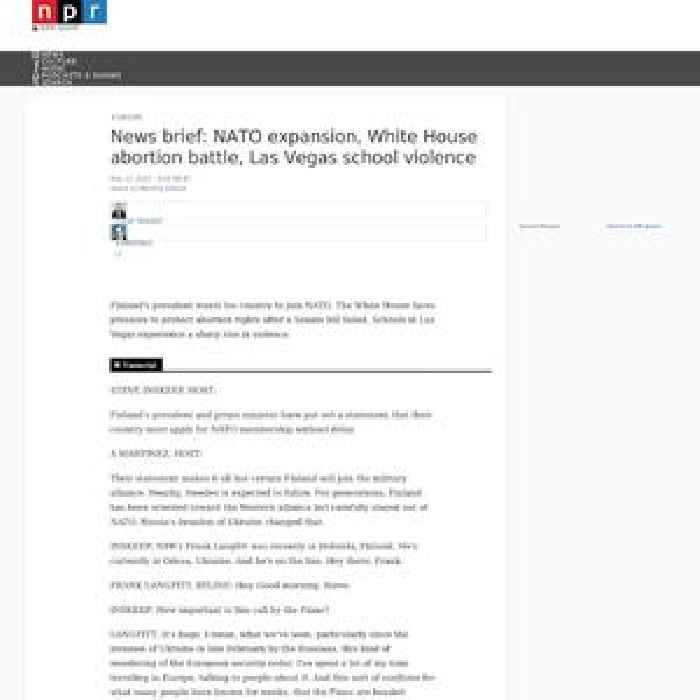 News brief: NATO expansion, White House abortion battle, Las Vegas school violence