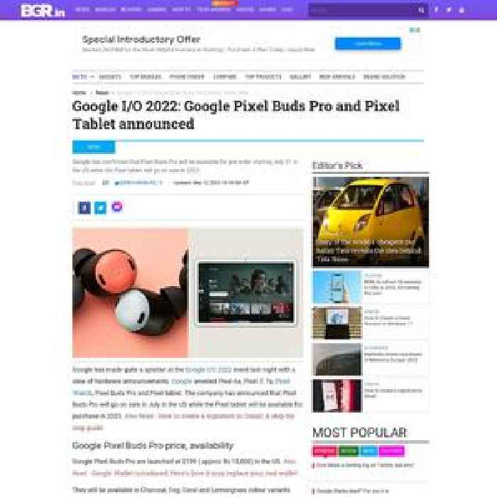 Google I/O 2022: Google Pixel Buds Pro and Pixel Tablet announced