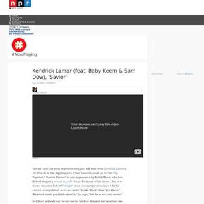 Kendrick Lamar (feat. Baby Keem & Sam Dew), 'Savior'