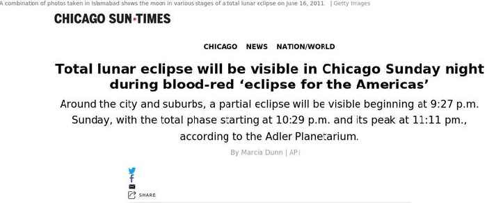 Total lunar eclipse visible in Chicago Sunday night during blood-red ‘eclipse for the Americas’