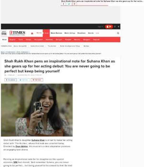 SRK pens an inspirational note for Suhana