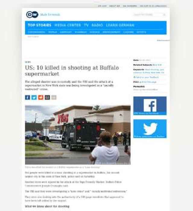 US: 10 killed in shooting at Buffalo supermarket