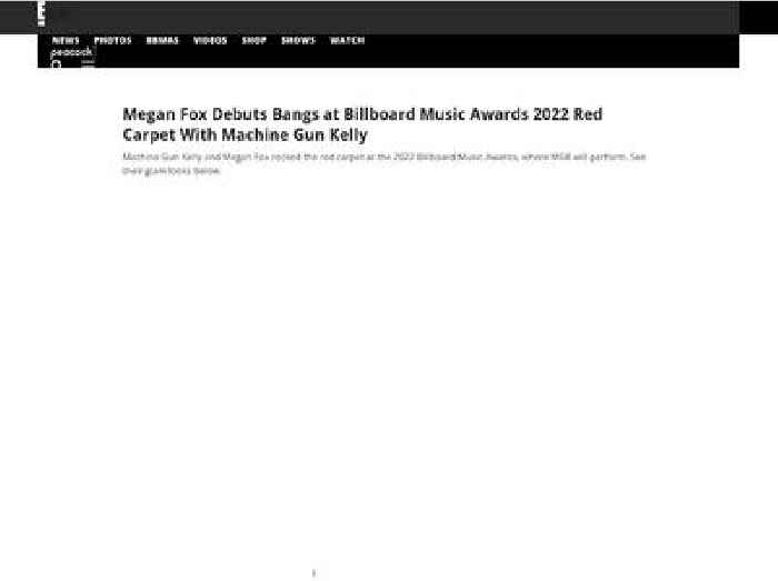Megan Fox Debuts Bangs at Billboard Music Awards 2022 Red Carpet With Machine Gun Kelly