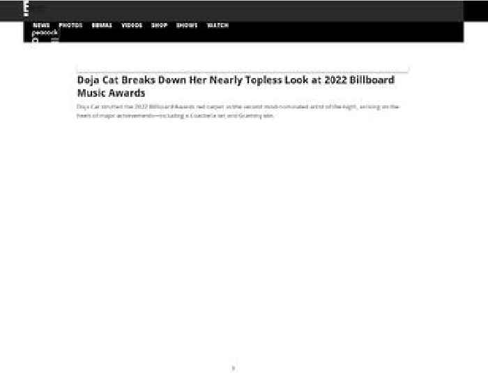 Doja Cat Breaks Down Her Nearly Topless Look at 2022 Billboard Music Awards