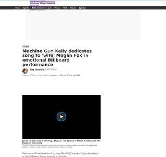 Machine Gun Kelly dedicates song to 'wife' Megan Fox in emotional Billboard performance