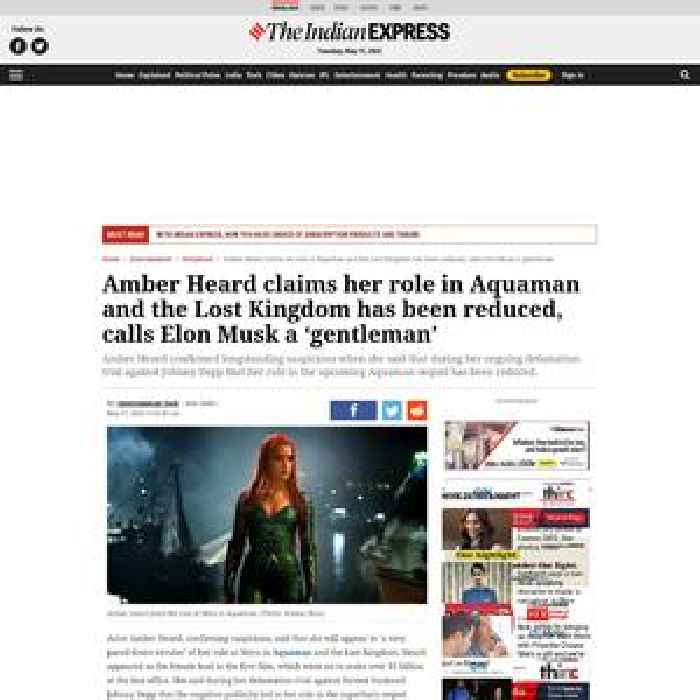 Amber Heard claims her role in Aquaman and the Lost Kingdom has been reduced, calls Elon Musk a ‘gentleman’