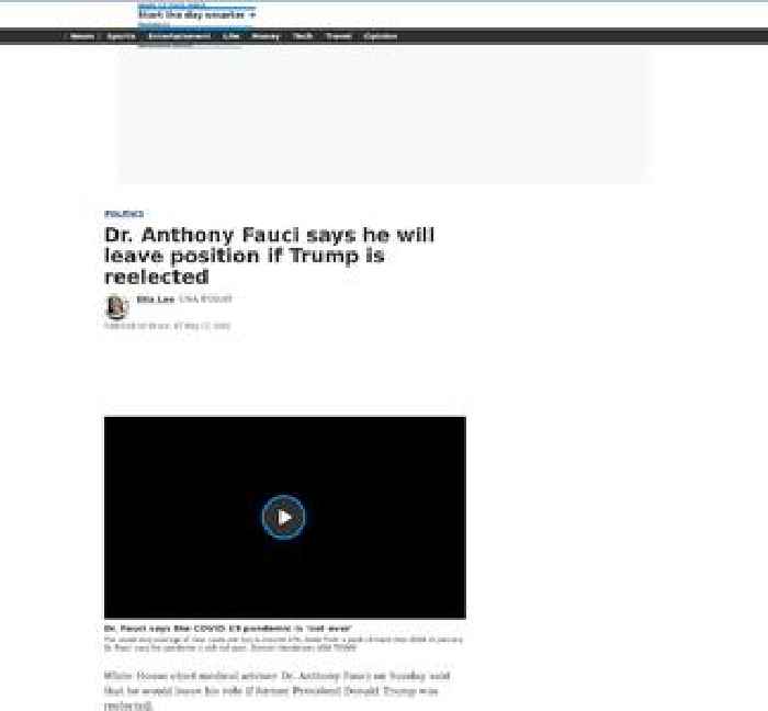 Dr. Anthony Fauci says he will leave position if Trump is reelected