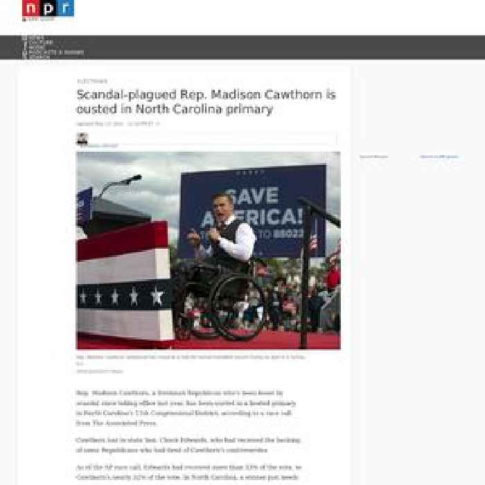 Scandal-plagued Rep. Madison Cawthorn concedes in his N.C. primary, the AP says