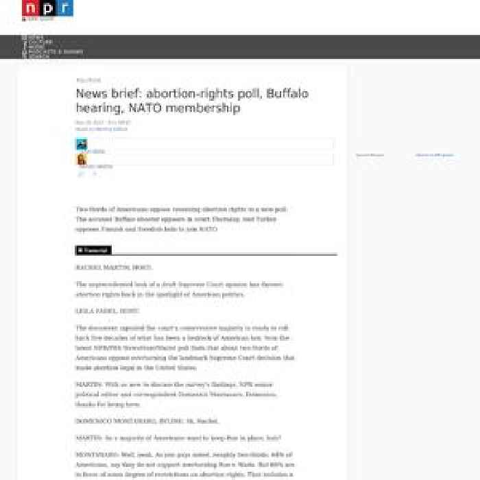 News brief: abortion-rights poll, Buffalo hearing, NATO membership