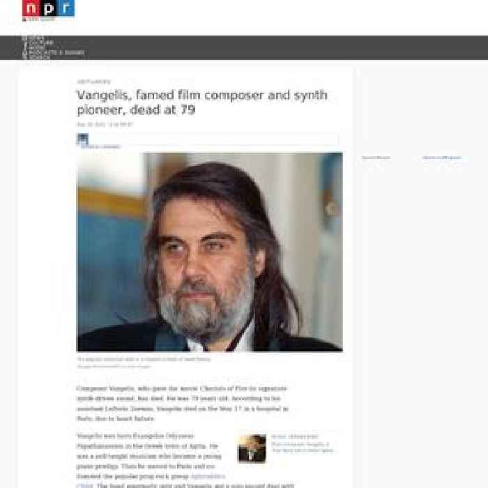 Vangelis, famed film composer and synth pioneer, dead at 79