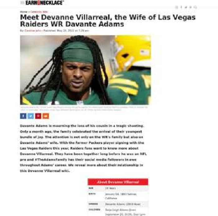 Meet Devanne Villarreal, the Wife of Las Vegas Raiders WR, Davante Adams