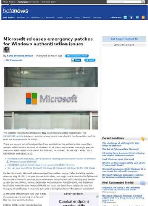 Microsoft releases emergency patches for Windows authentication issues