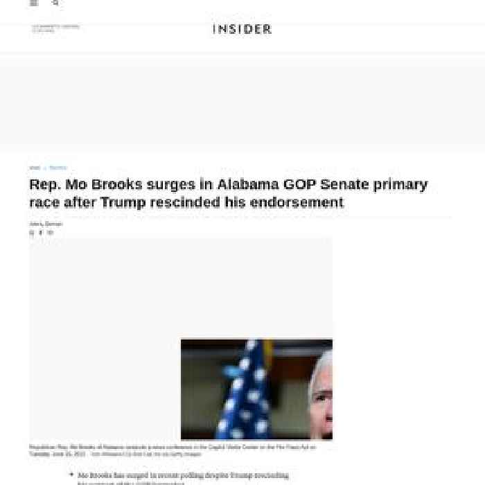 Rep. Mo Brooks surges in Alabama GOP Senate primary race after Trump rescinded his endorsement
