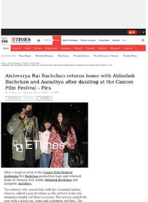 Aishwarya returns home from Cannes: PICS