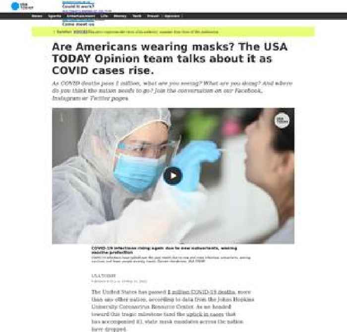 Are Americans wearing masks? The USA TODAY Opinion team talks about it as COVID cases rise.