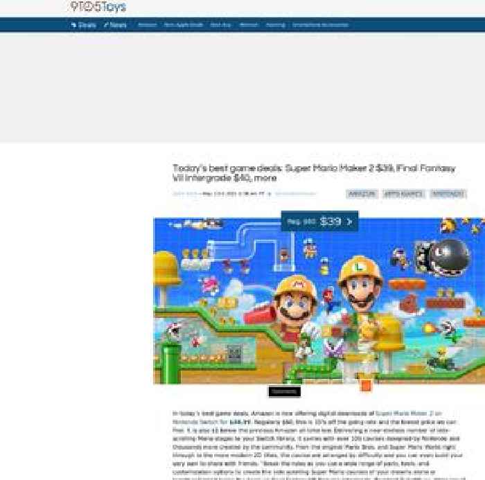 Today’s best game deals: Super Mario Maker 2 $39, Final Fantasy VII Intergrade $40, more