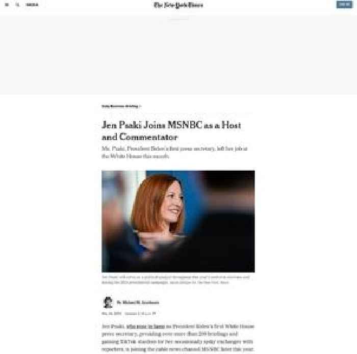 Jen Psaki Joins MSNBC as a Host and Commentator