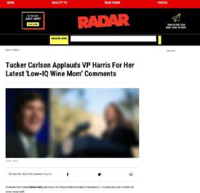 Tucker Carlson Applauds VP Harris For Her Latest 'Low-IQ Wine Mom' Comments