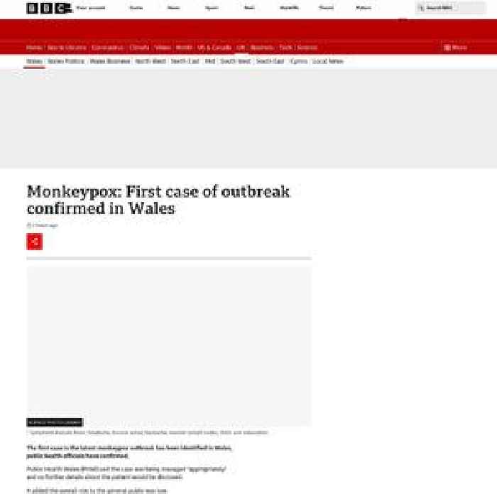 Monkeypox: First case confirmed in Wales