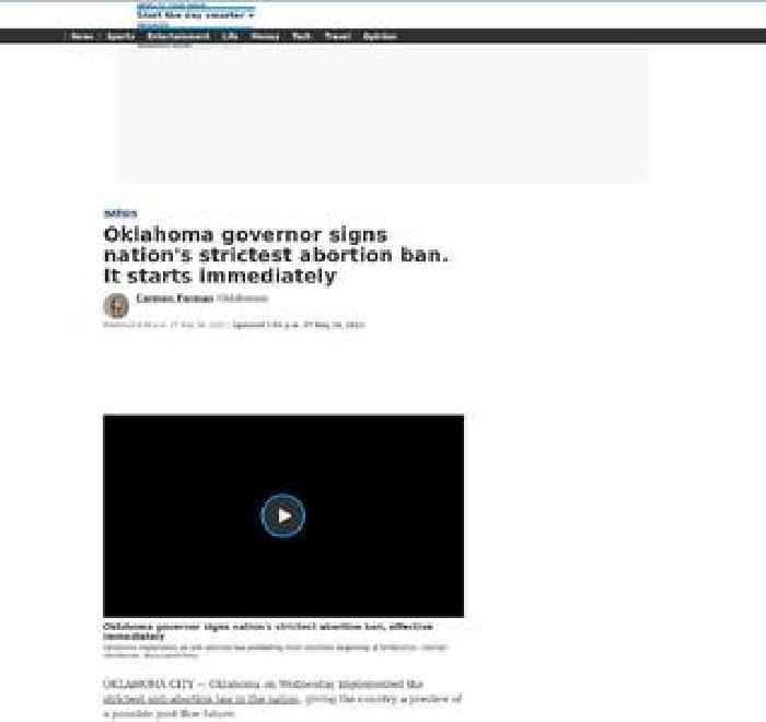 Oklahoma governor signs nation's strictest abortion ban. It starts immediately