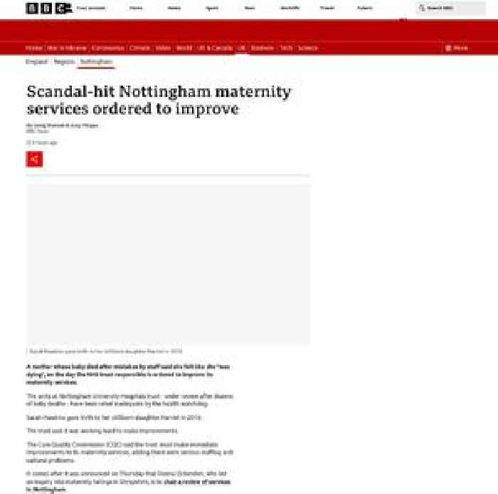 Nottingham maternity services: Trust told to make immediate improvements