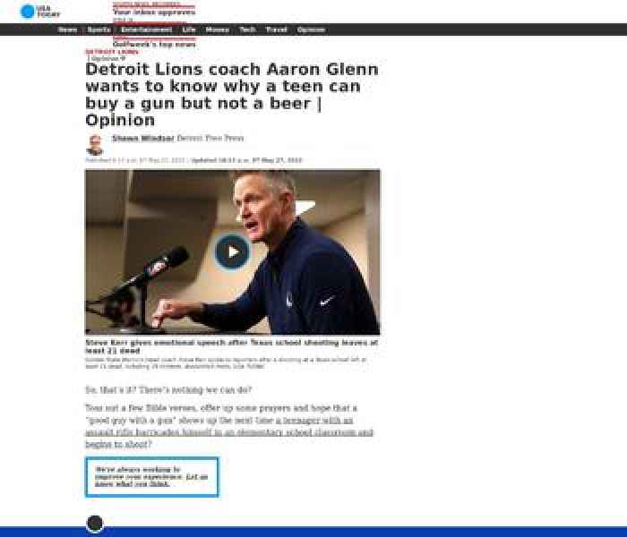 Detroit Lions coach Aaron Glenn wants to know why a teen can buy a gun but not a beer | Opinion