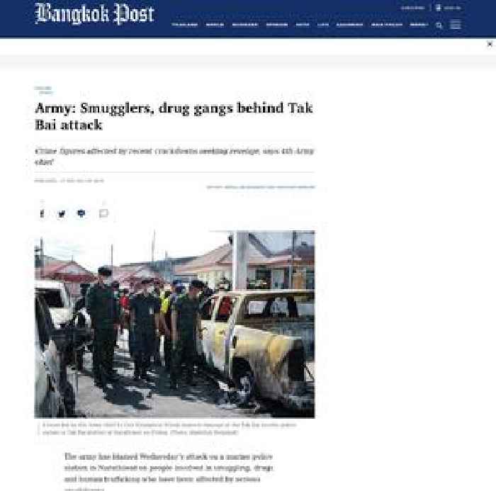 Army: Smugglers, drug gangs behind Tak Bai attack