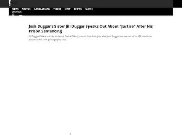 Josh Duggar's Sister Jill Duggar Speaks Out About 