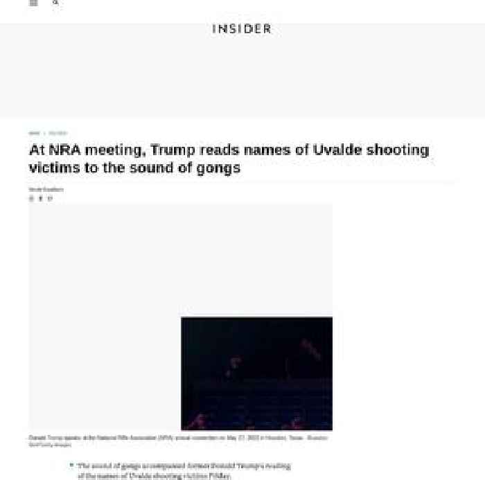 At NRA meeting, Trump reads names of Uvalde shooting victims to the sound of gongs