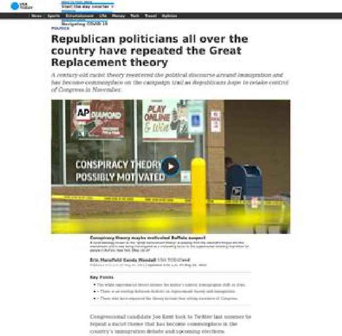 Republican politicians all over the country have repeated the Great Replacement theory