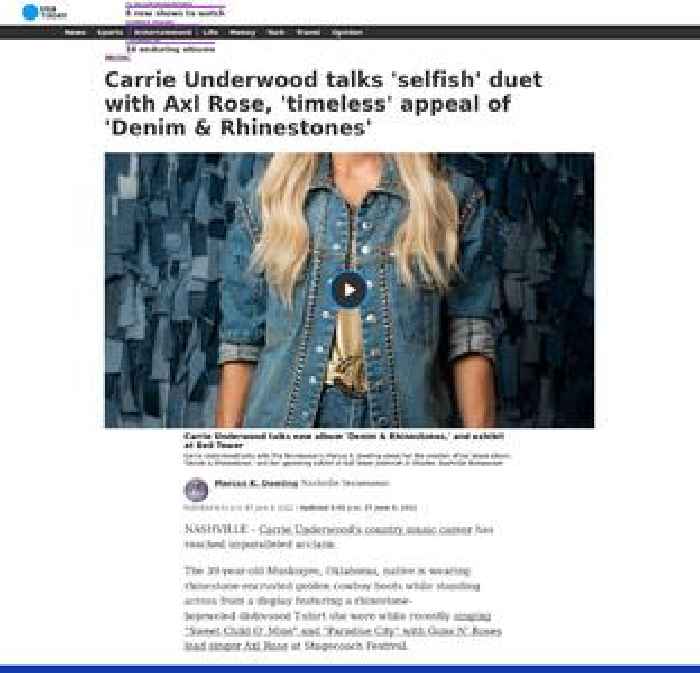 Carrie Underwood talks 'selfish' duet with Axl Rose, 'timeless' appeal of 'Denim & Rhinestones'