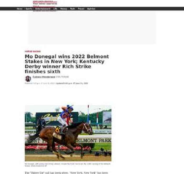 Mo Donegal wins 2022 Belmont Stakes in New York; Kentucky Derby winner Rich Strike finishes sixth
