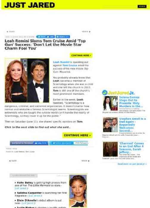 Leah Remini Slams Tom Cruise Amid 'Top Gun' Success: 'Don't Let the Movie Star Charm Fool You'