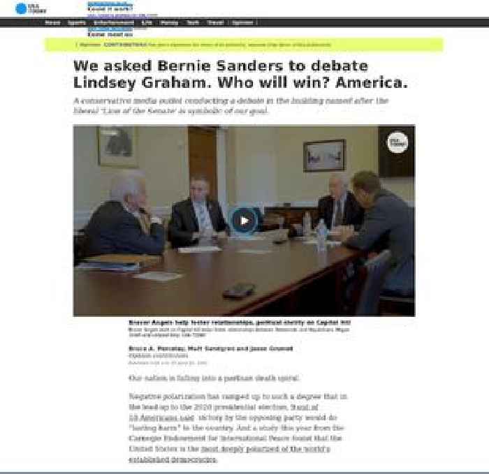 We asked Bernie Sanders to debate Lindsey Graham. Who will win? America.