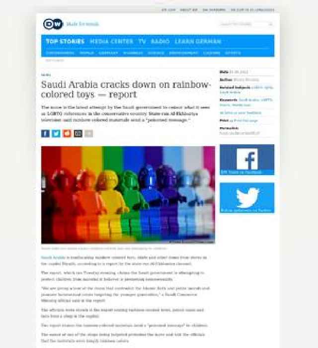 Saudi Arabia cracks down on rainbow-colored toys — report