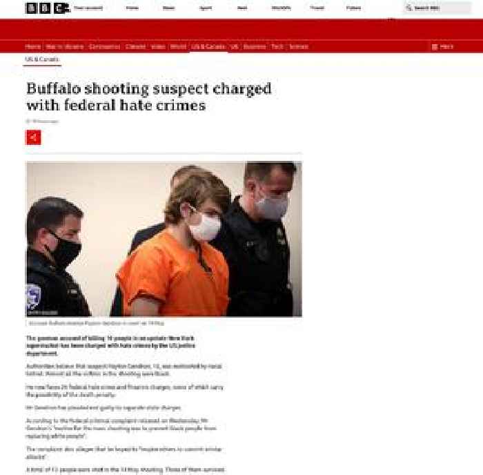Buffalo shooting suspect charged with federal hate crimes