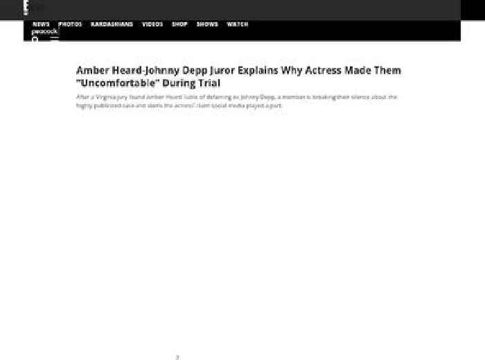 Amber Heard-Johnny Depp Juror Explains Why Actress Made Them 