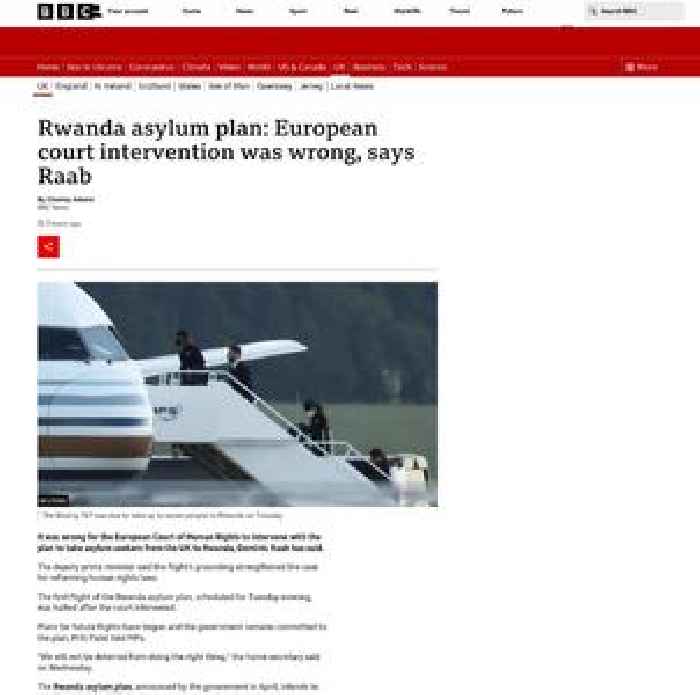 Rwanda asylum plan: European court intervention was wrong, says Raab