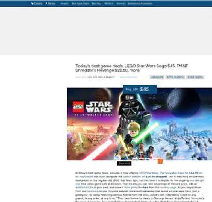 Today’s best game deals: LEGO Star Wars Saga $45, TMNT Shredder’s Revenge $22.50, more