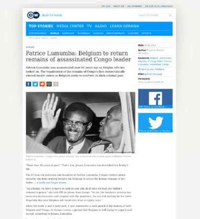 Patrice Lumumba: Belgium to return remains of assassinated Congo leader