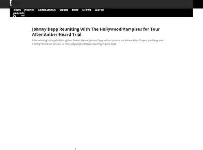 Johnny Depp Reuniting With The Hollywood Vampires for Tour After Amber Heard Trial