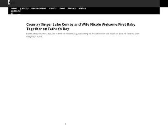 Country Singer Luke Combs and Wife Nicole Welcome First Baby Together on Father's Day