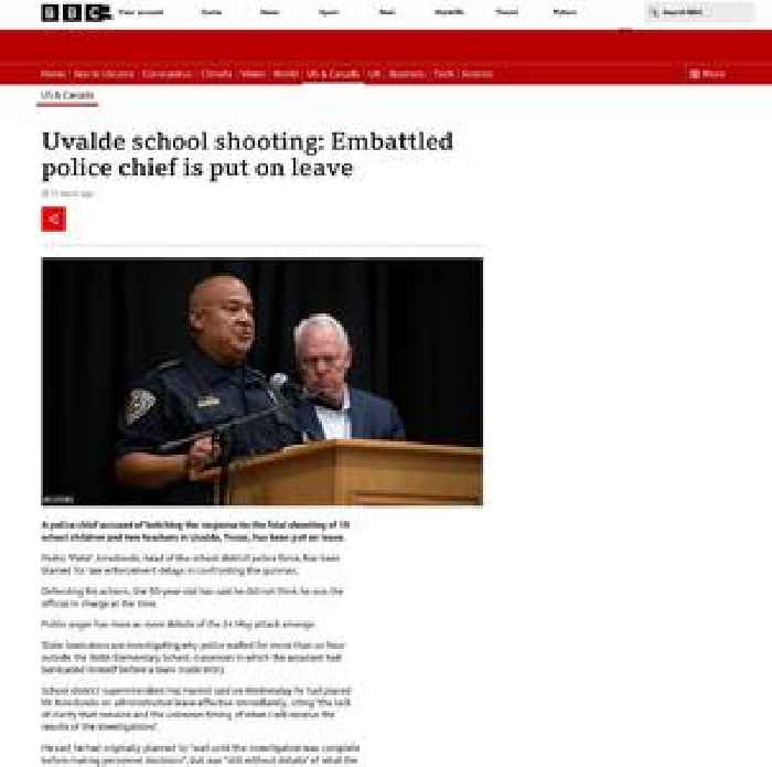 Uvalde school shooting: Embattled police chief is put on leave