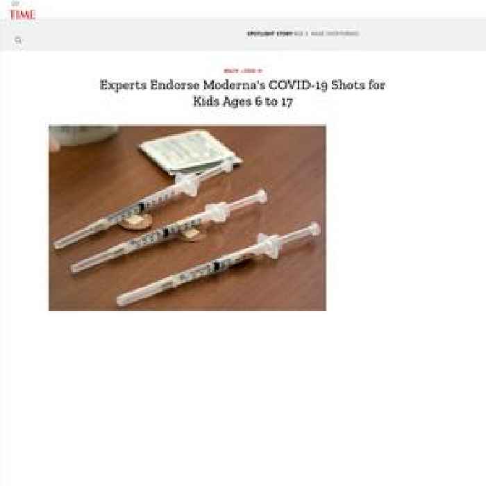 Experts Endorse Moderna’s COVID-19 Shots for Kids Ages 6 to 17