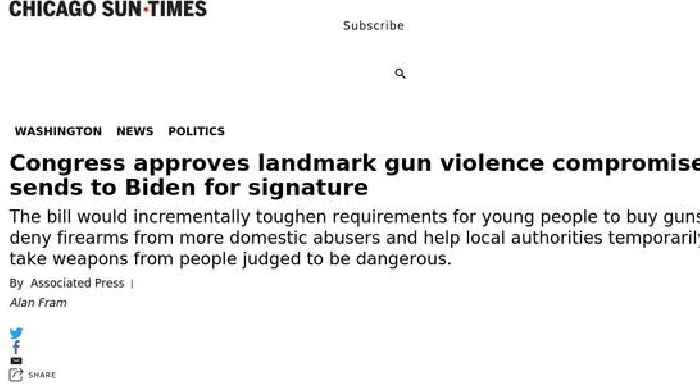 Congress approves landmark gun violence compromise, sends to Biden for signature