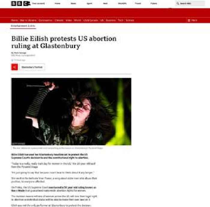 Billie Eilish takes to the stage at Glastonbury