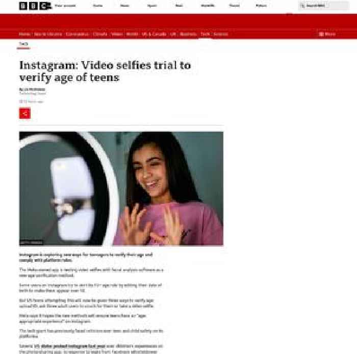 Instagram: Video selfies trial to verify age of teens