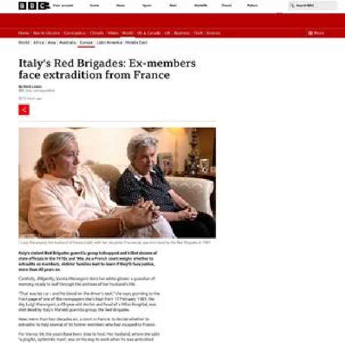 Italy's Red Brigades: Ex-members face extradition from France