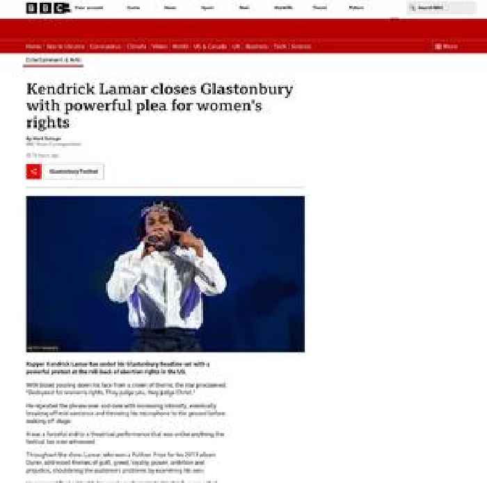 Kendrick Lamar makes powerful Glastonbury debut