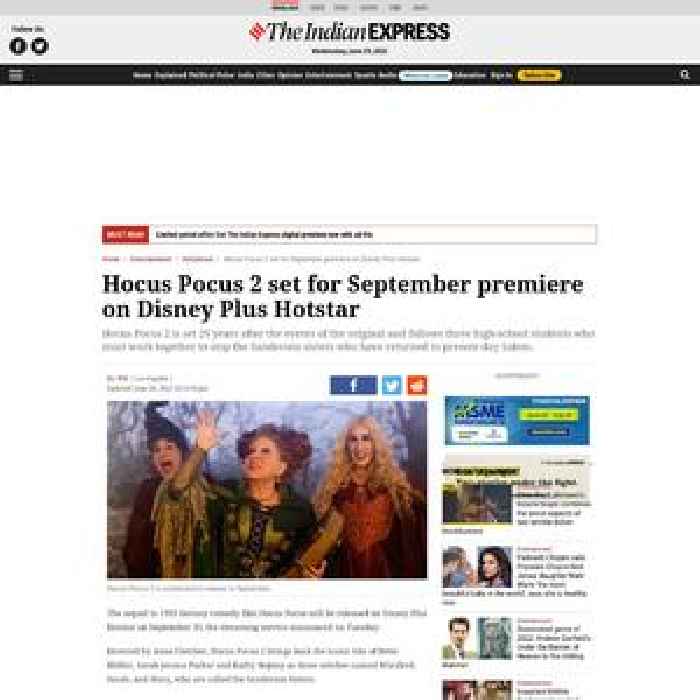 Hocus Pocus 2 set for September premiere on Disney Plus